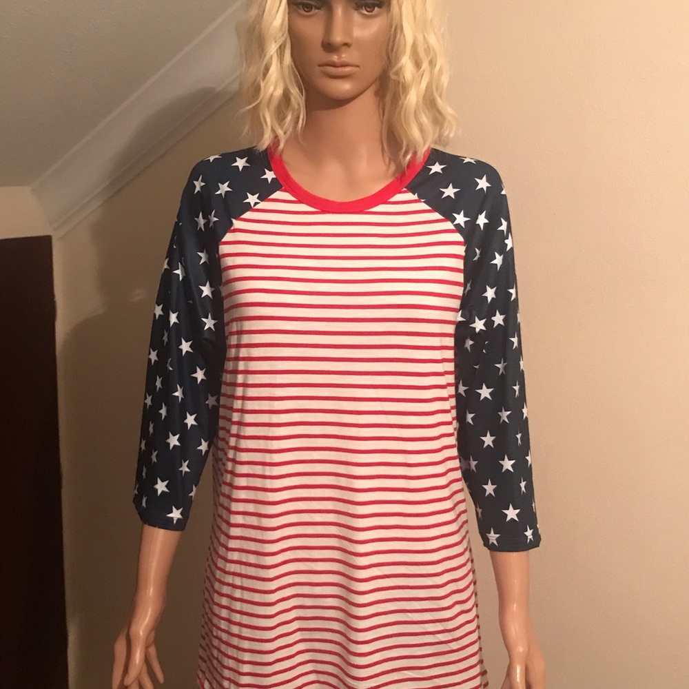 Red, white and blue shirt